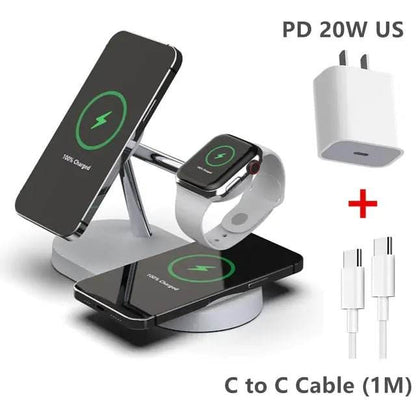 3-in-1 Wireless Magsafe Charger Stand - Gadgets and Fun Stuff