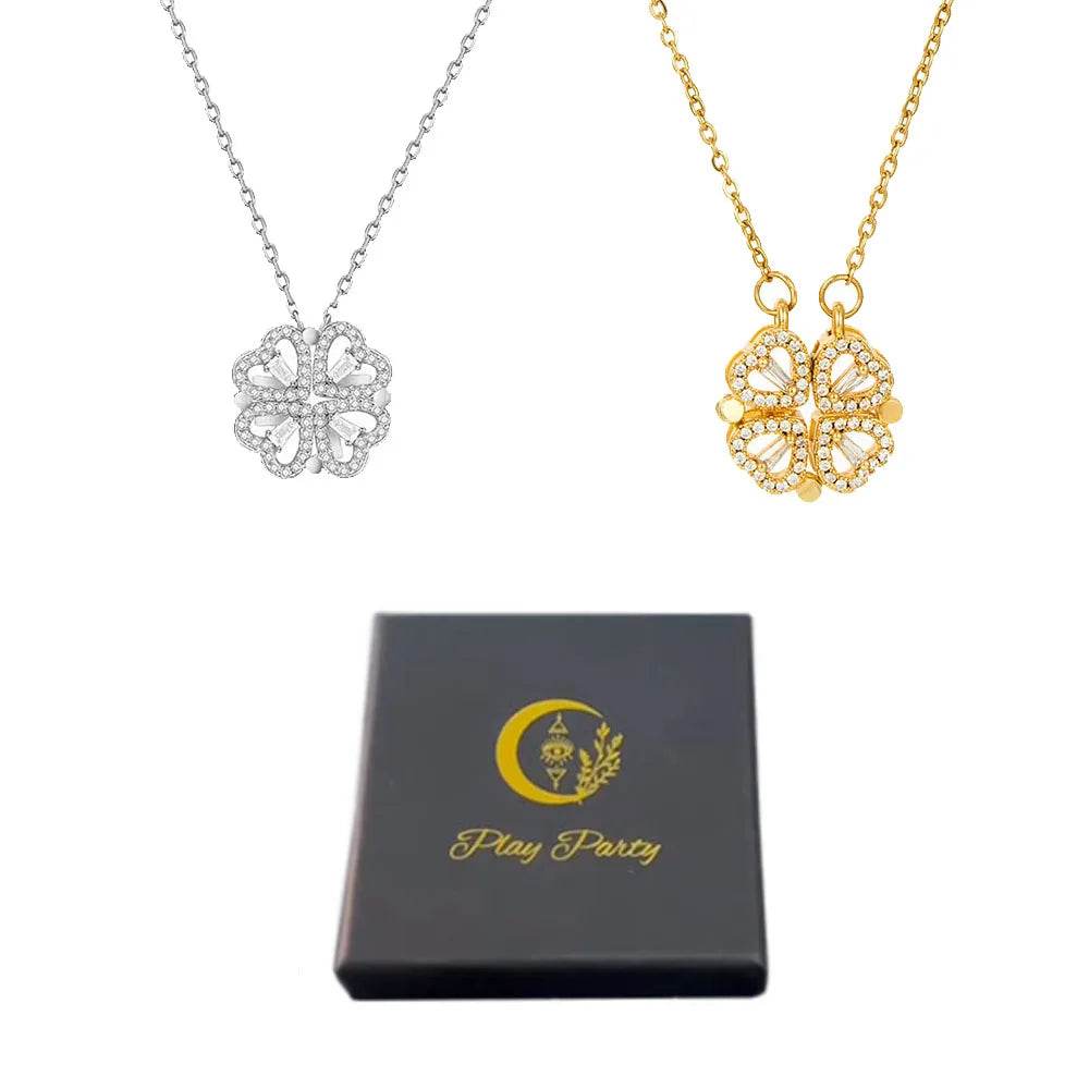 *2024 Lucky Four-leaf Clover Necklace In Black Box With Logo For BR Shopper - Gadgets and Fun Stuff