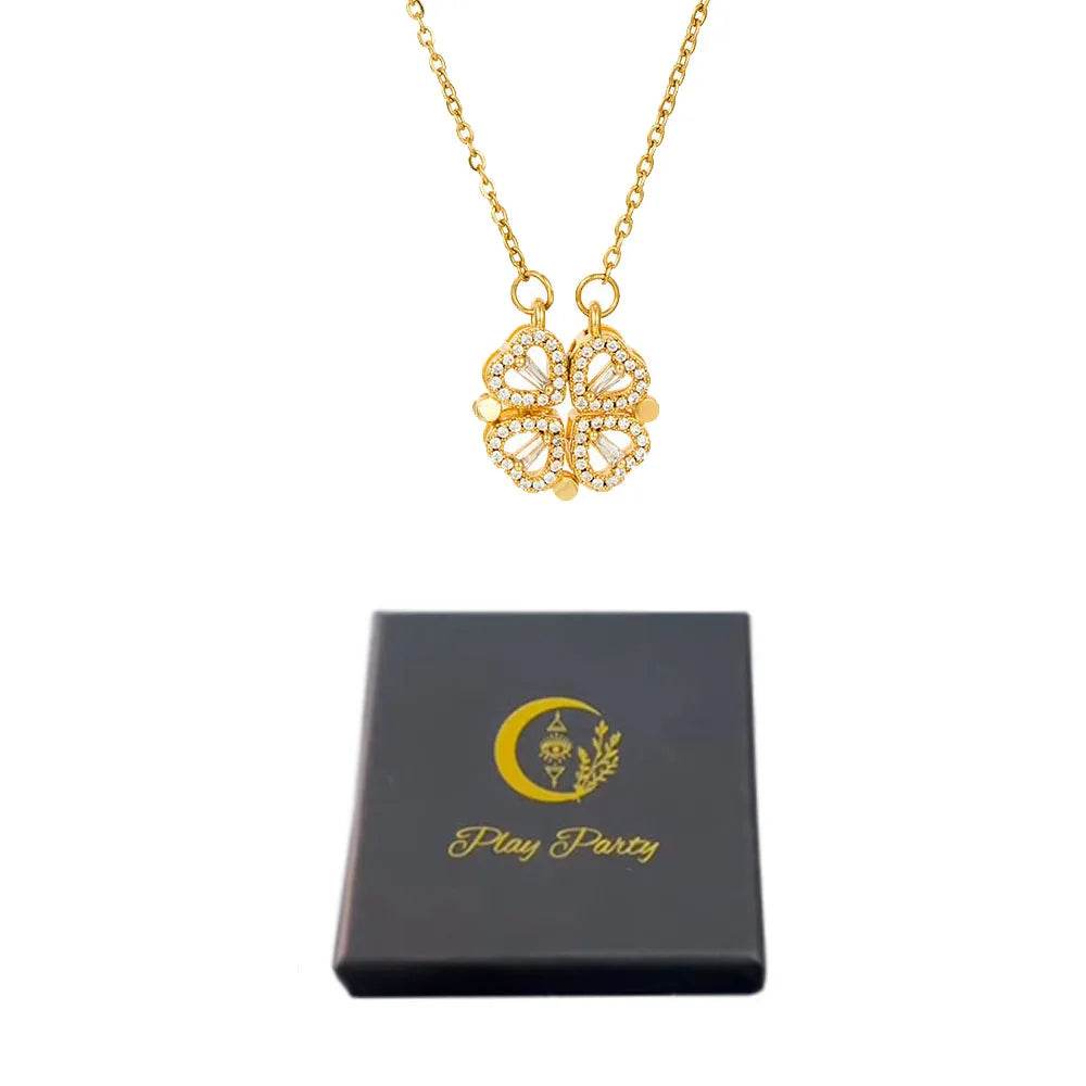 *2024 Lucky Four-leaf Clover Necklace In Black Box With Logo For BR Shopper - Gadgets and Fun Stuff