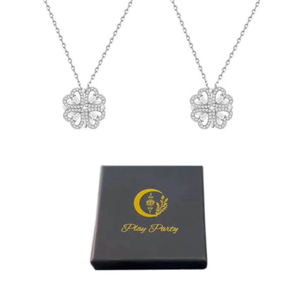 *2024 Lucky Four-leaf Clover Necklace In Black Box With Logo For BR Shopper - Gadgets and Fun Stuff