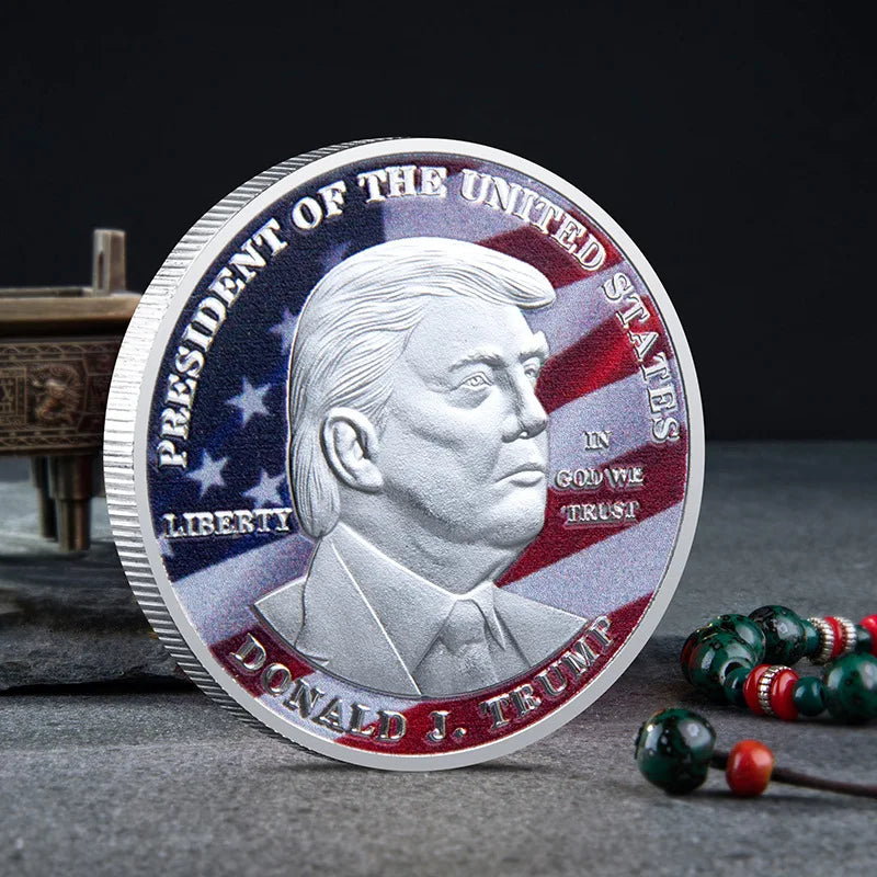 *New Fashion Trump Commemorative Coin Bitcoin Commemorative Medal Scenic Area Coin Home Activity Decoration Gift