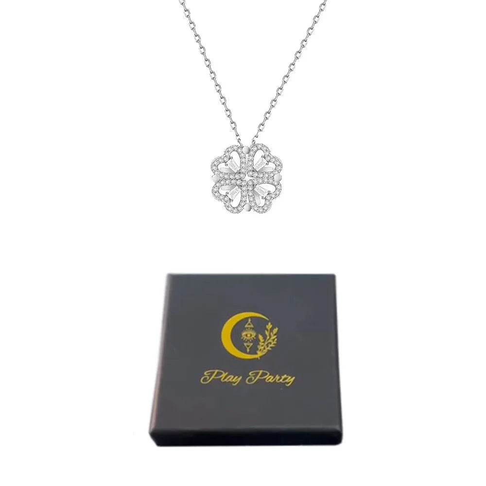 *2024 Lucky Four-leaf Clover Necklace In Black Box With Logo For BR Shopper - Gadgets and Fun Stuff