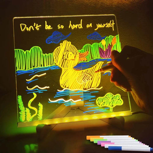 *LED light up acrylic message board Erasable USB Children's Drawing Board CIY for Birthday Gifts Bar Advertising Boards - Gadgets and Fun Stuff