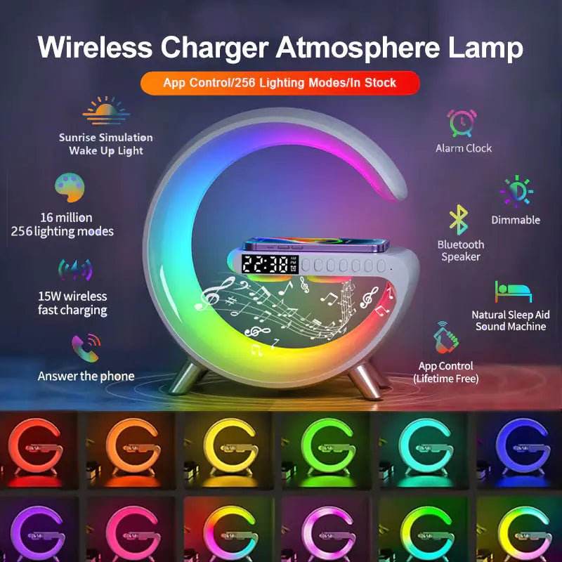 Bluetooth Speaker Wireless Charger Lamp - Gadgets and Fun Stuff