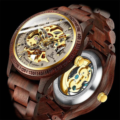 Classic Wooden Men's Mechanical Watch - Gadgets and Fun Stuff