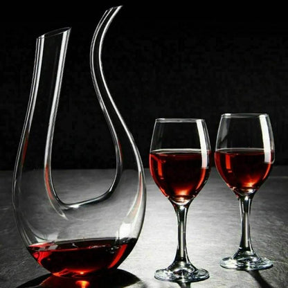 Crystal U-shaped 1500ml Wine Decanter - Gadgets and Fun Stuff