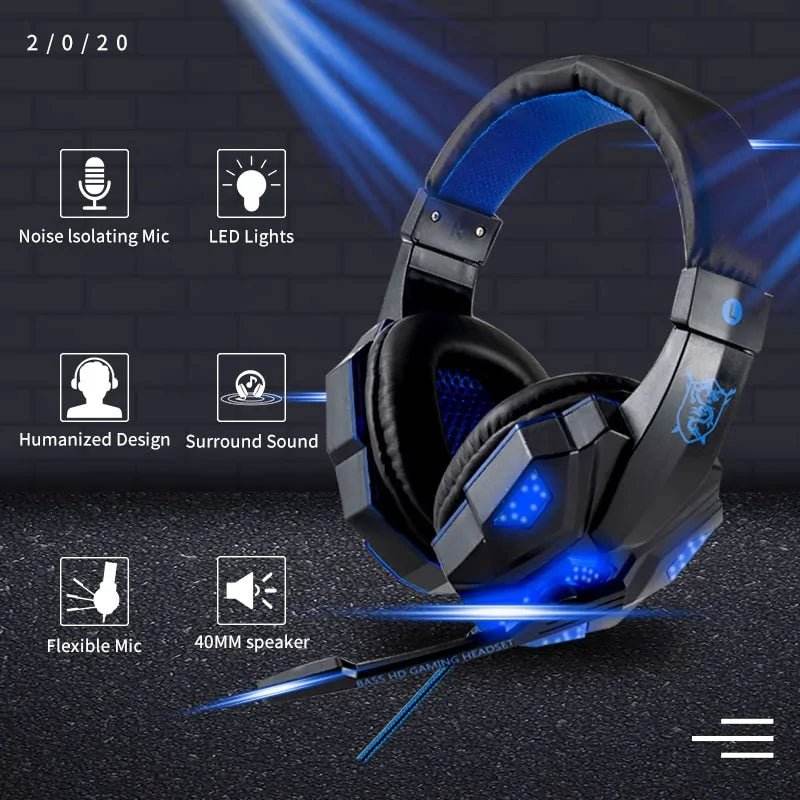 LED Light Wired Gamer Headset - Gadgets and Fun Stuff