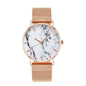 Luxury Rose Gold Mesh Band Marble Women's Wrist Watch - Gadgets and Fun Stuff