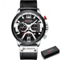 Military Leather Chronograph Wristwatch - Gadgets and Fun Stuff